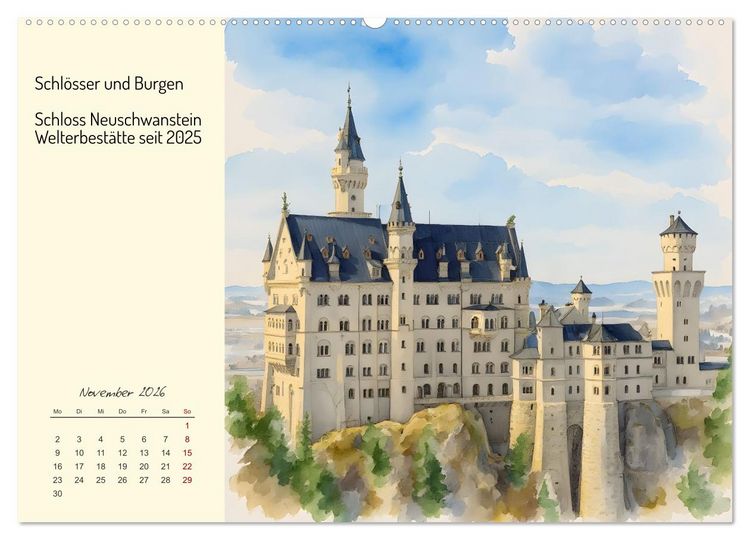 Produktbild: Welterbest&auml;tten Deutschlands (Wandkalender 2026 DIN A2 quer), CALVENDO Monatskalender