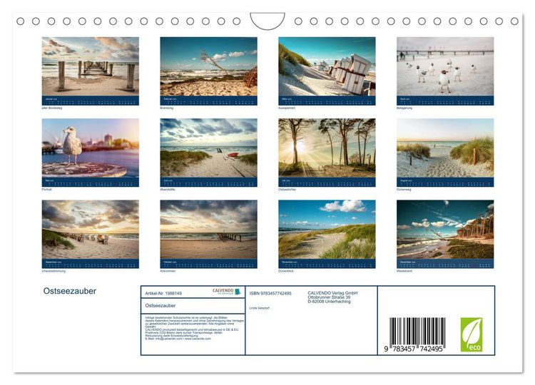 Produktbild: Ostseezauber (Wandkalender 2026 DIN A4 quer), CALVENDO Monatskalender