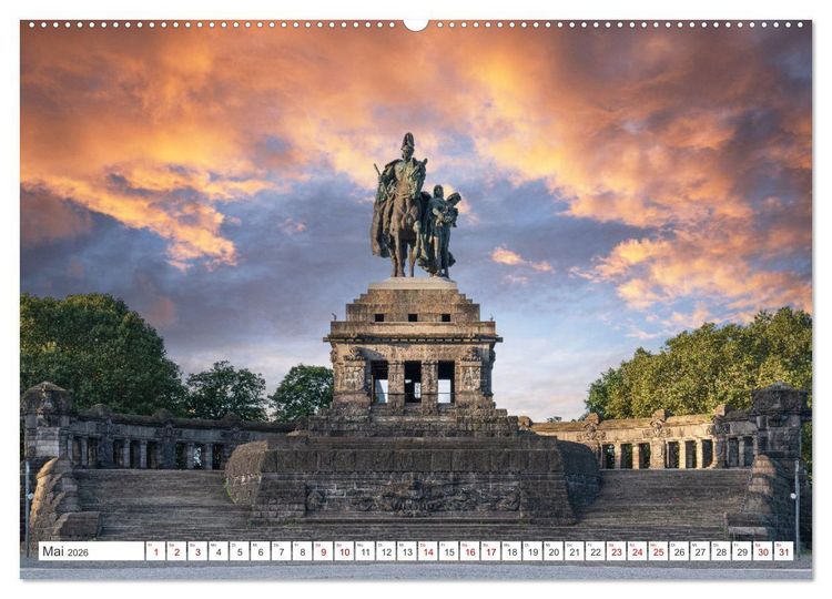 Produktbild: Unterwegs - Rhein-Burgen-Weg (Wandkalender 2026 DIN A2 quer), CALVENDO Monatskalender