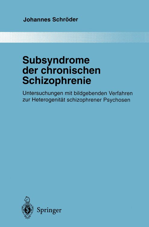 Produktbild: Subsyndrome der chronischen Schizophrenie