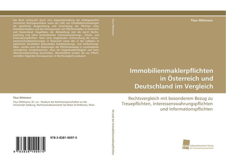 Produktbild: Immobilienmaklerpflichten in &Ouml;sterreich und Deutschland im Vergleich