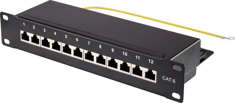 Produktbild: Renkforce Netzwerk-Patchpanel 254mm (10\") CAT 6 1 HE Best&uuml;ckt