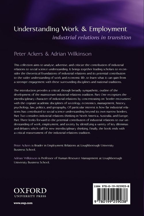 Produktbild: Understanding Work and Employment