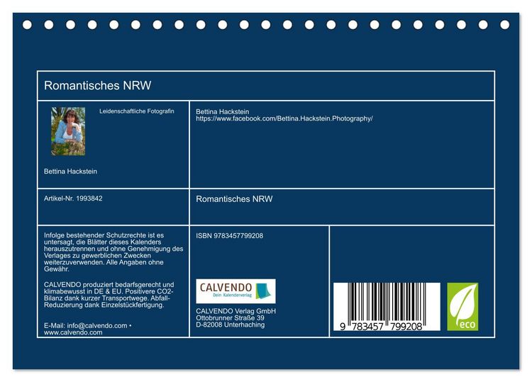 Produktbild: Romantisches NRW (Tischkalender 2026 DIN A5 quer), CALVENDO Monatskalender