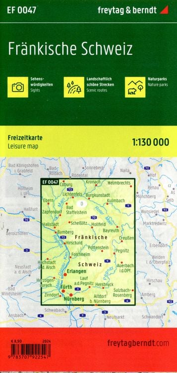 Produktbild: Freytag & berndt Freizeitkarte Fr&auml;nkische Schweiz 1:130.000