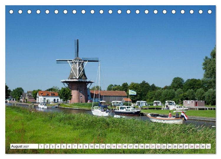 Produktbild: Hausbooturlaub Niederlande - Friesland und Groningen (Tischkalender 2027 DIN A5 quer), CALVENDO Monatskalender