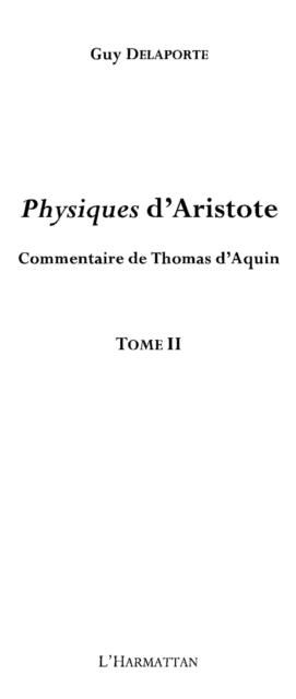 Produktbild: Physiques d'aristote - commentaire de thomas d'aquin - tome