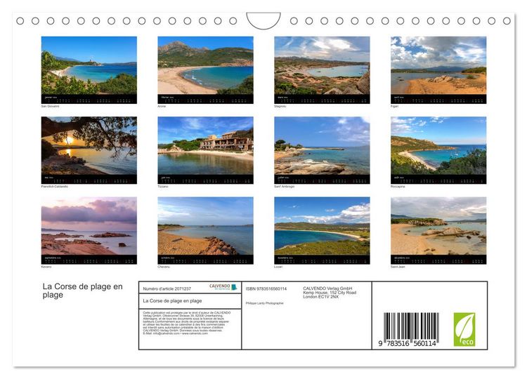 Produktbild: La Corse de plage en plage (Calendrier mural 2026 DIN A4 vertical), CALVENDO calendrier mensuel