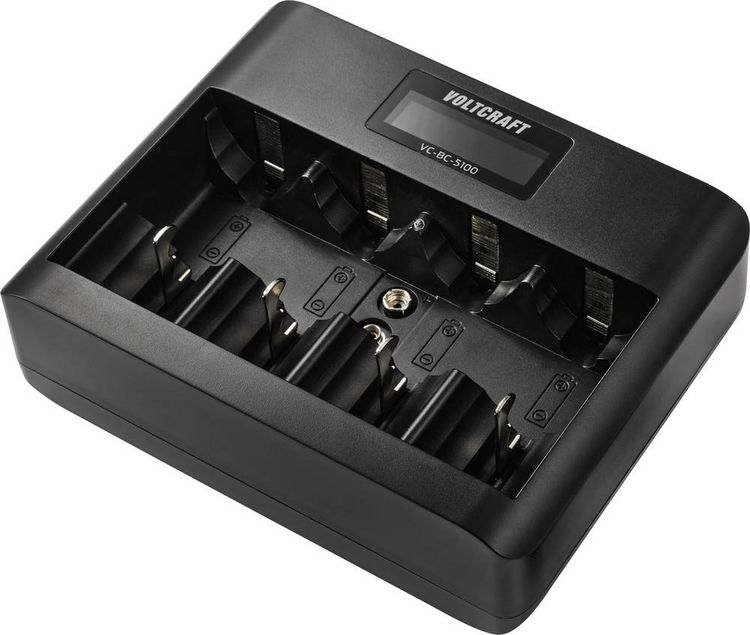 Produktbild: VOLTCRAFT VC-BC-5100 Rundzellen-Ladeger&auml;t NiMH, LiIon Mignon (AA), Micro (AAA), Baby (C), Mono (D), 9 V Block