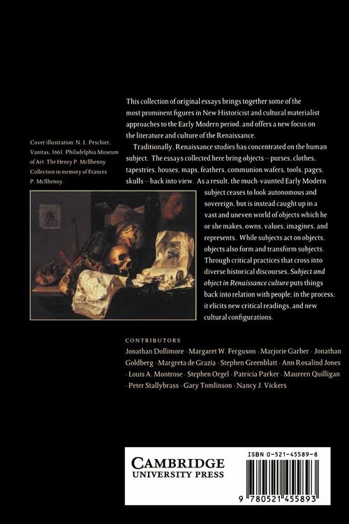 Produktbild: Subject and Object in Renaissance Culture