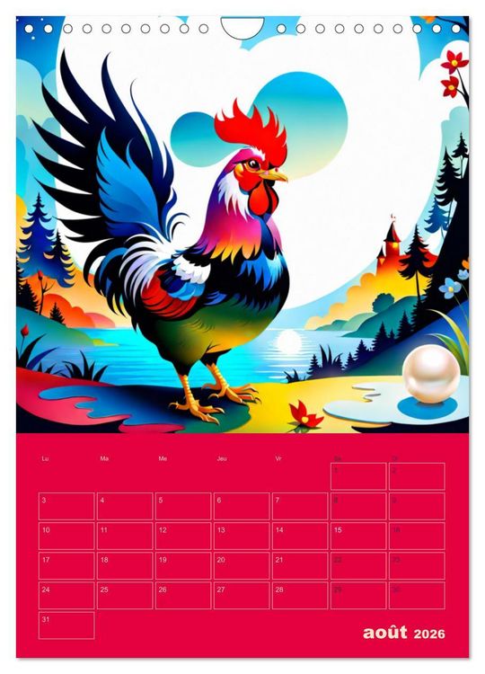 Produktbild: Les fables illustr&eacute;es (Calendrier mural 2026 DIN A4 horizontal), CALVENDO calendrier mensuel
