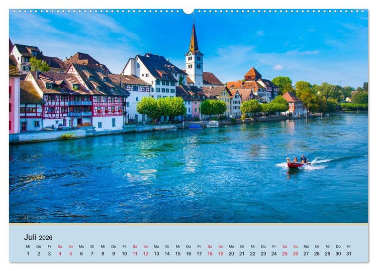 Produktbild: Impressionen vom Hochrhein (hochwertiger Premium Wandkalender 2026 DIN A2 quer), Kunstdruck in Hochglanz