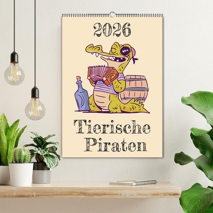 Produktbild: Tierische Piraten (Wandkalender 2026 DIN A2 hoch), CALVENDO Monatskalender