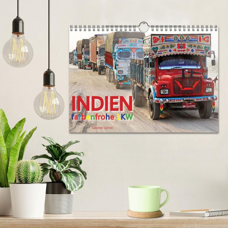 Produktbild: Indien Farbenfrohe LKW (Wandkalender 2026 DIN A4 quer), CALVENDO Monatskalender
