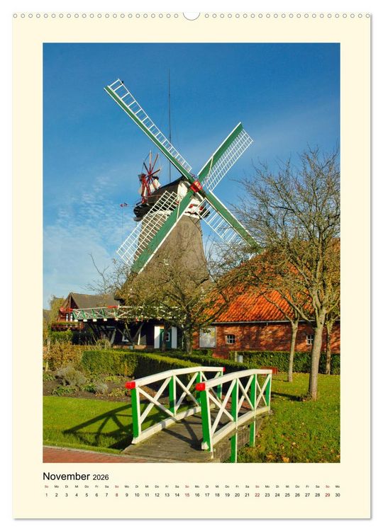 Produktbild: Nostalgie Windm&uuml;hlen (hochwertiger Premium Wandkalender 2026 DIN A2 hoch), Kunstdruck in Hochglanz