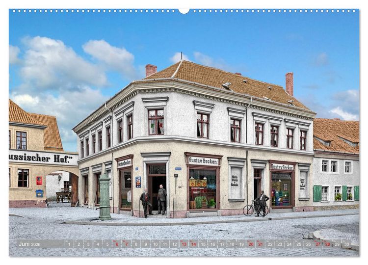 Produktbild: Historisches Aschersleben um 1900 &ndash; Kolorierte Schwarzwei&szlig;fotos (hochwertiger Premium Wandkalender 2026 DIN A2 quer), Kunstdruck in Hochglanz