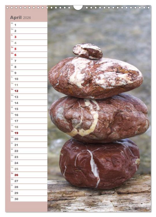 Produktbild: Steinmanderl - Der Steinm&auml;nnchen Geburtstagskalender (Wandkalender 2026 DIN A3 hoch), CALVENDO Monatskalender