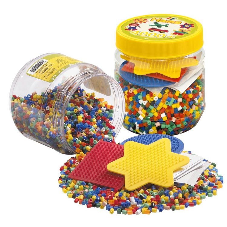 Produktbild: Hama&reg; B&uuml;gelperlen Midi - Dose gelb - 3 Stiftplatten, 4000 St&uuml;ck.