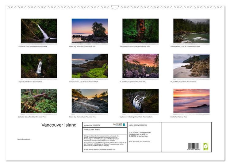 Produktbild: Vancouver Island (Wandkalender 2026 DIN A2 quer), CALVENDO Monatskalender