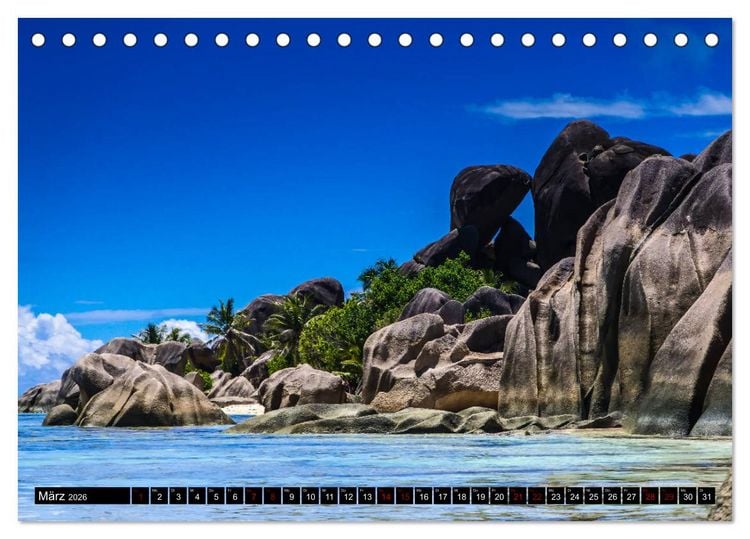 Produktbild: Trauminseln Seychellen (Tischkalender 2026 DIN A5 quer), CALVENDO Monatskalender