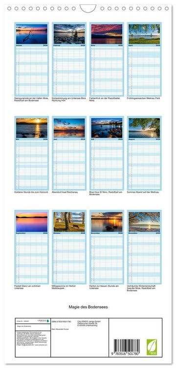 Produktbild: Familienplaner 2026 - Magie des Bodensees mit 5 Spalten (Wandkalender, 21 x 45 cm) CALVENDO