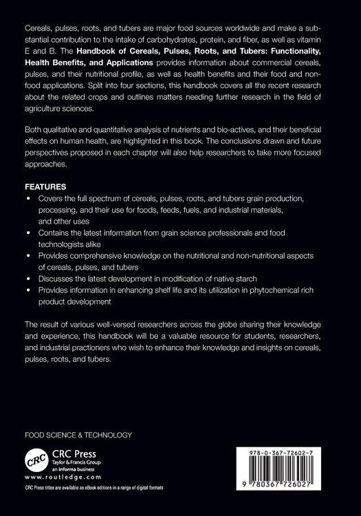 Produktbild: Handbook of Cereals, Pulses, Roots, and Tubers