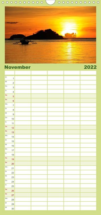 Produktbild: Familienplaner Malapascua Island Philippinen (Wandkalender 2022 , 21 cm x 45 cm, hoch)