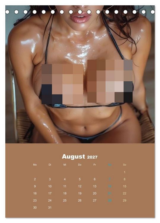 Produktbild: Einge&ouml;lt - Sexy Frauen Kalender (Tischkalender 2027 DIN A5 hoch), CALVENDO Monatskalender