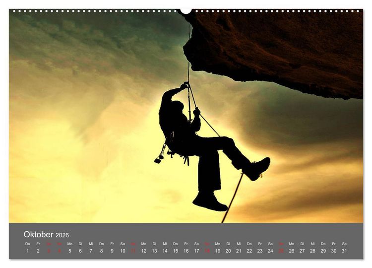 Produktbild: Bergsteigen - Extremsport am Limit (hochwertiger Premium Wandkalender 2026 DIN A2 quer), Kunstdruck in Hochglanz