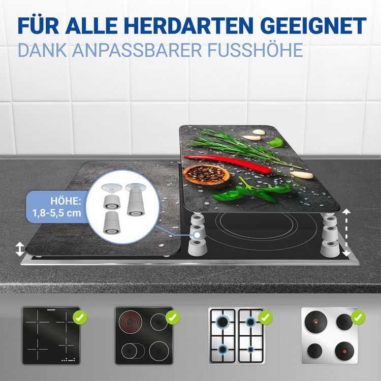 Produktbild: Herdabdeckplatte Universal Mod. Rosmarin, 2er Set, f&uuml;r alle Herdarten geeignet