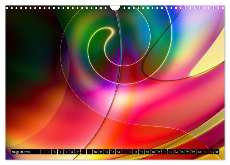 Produktbild: Lineare Strahlkraft - Wellen, Digitale Kunst (Wandkalender 2026 DIN A3 quer), CALVENDO Monatskalender