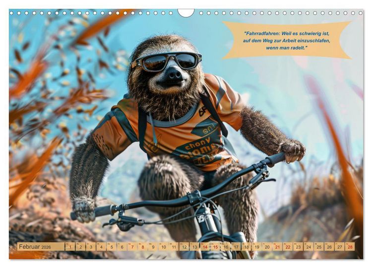 Produktbild: Der tierisch lustige Fahrradkalender (Wandkalender 2026 DIN A3 quer), CALVENDO Monatskalender
