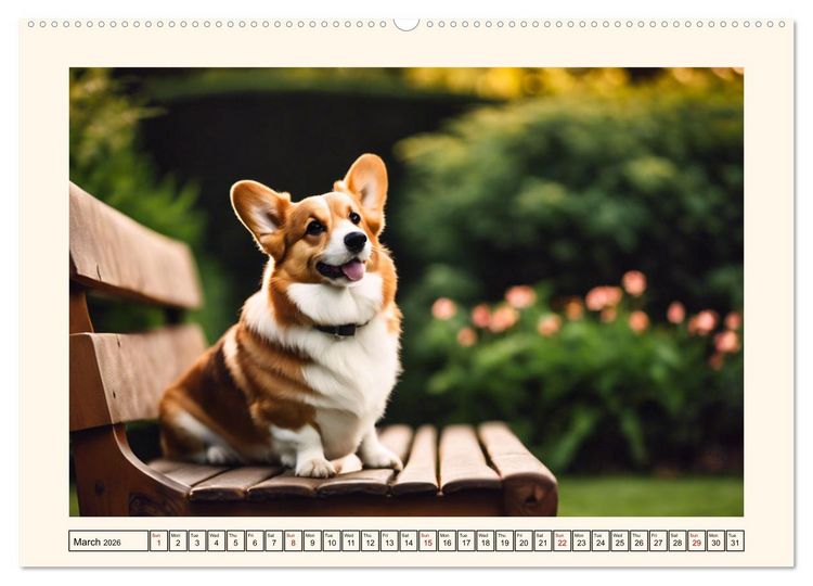 Produktbild: Welsh Corgi Pembroke (High Quality Premium Wall Calendar 2026 DIN A2 landscape),CALVENDO 12 Month Wall Calendar