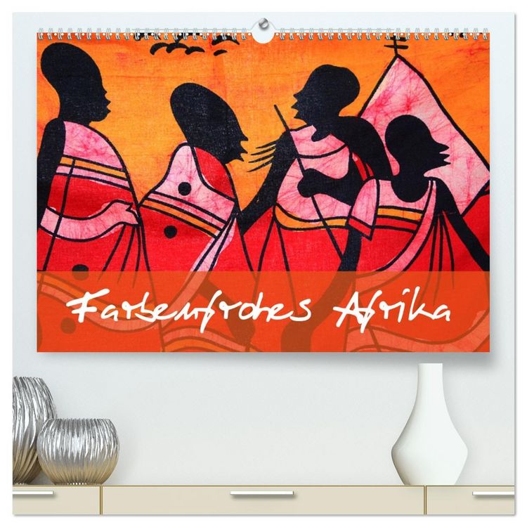 Produktbild: Farbenfrohes Afrika (hochwertiger Premium Wandkalender 2026 DIN A2 quer), Kunstdruck in Hochglanz