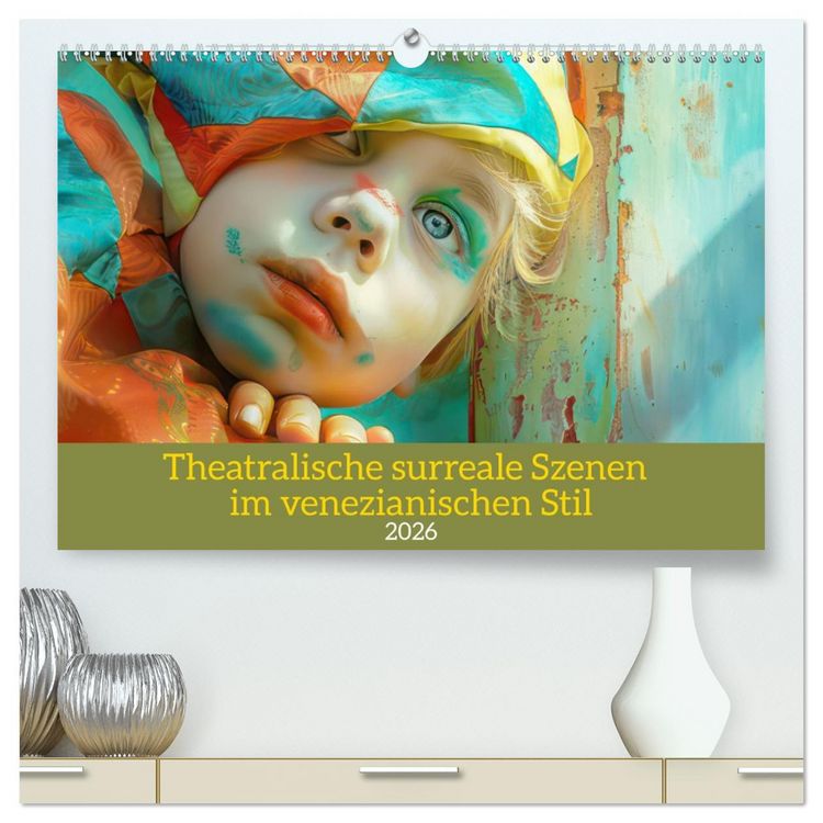 Produktbild: Theatralische surreale Szenen im venezianischen Stil (hochwertiger Premium Wandkalender 2026 DIN A2 quer), Kunstdruck in Hochglanz