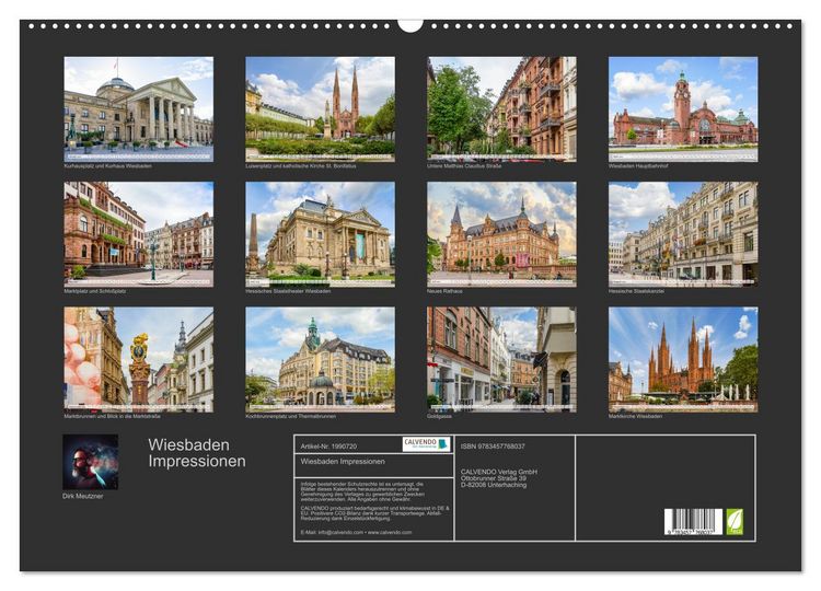 Produktbild: Wiesbaden Impressionen (Wandkalender 2026 DIN A2 quer), CALVENDO Monatskalender