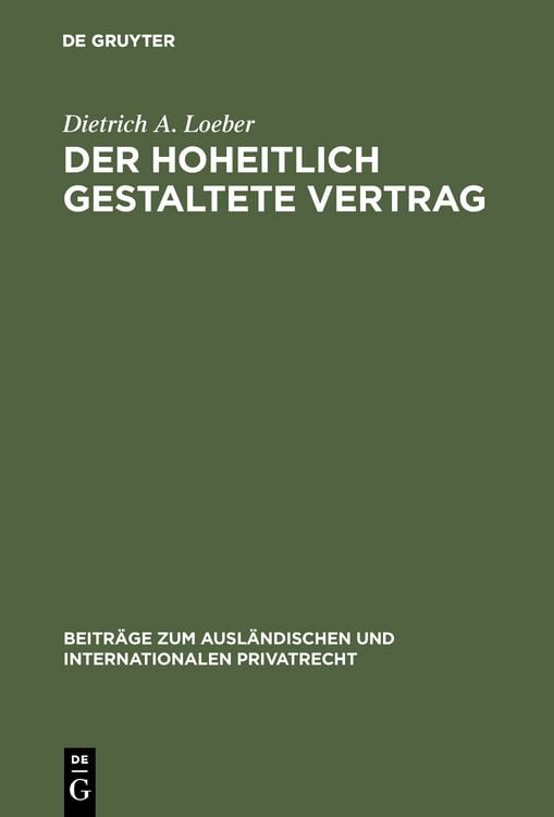 Produktbild: Der hoheitlich gestaltete Vertrag