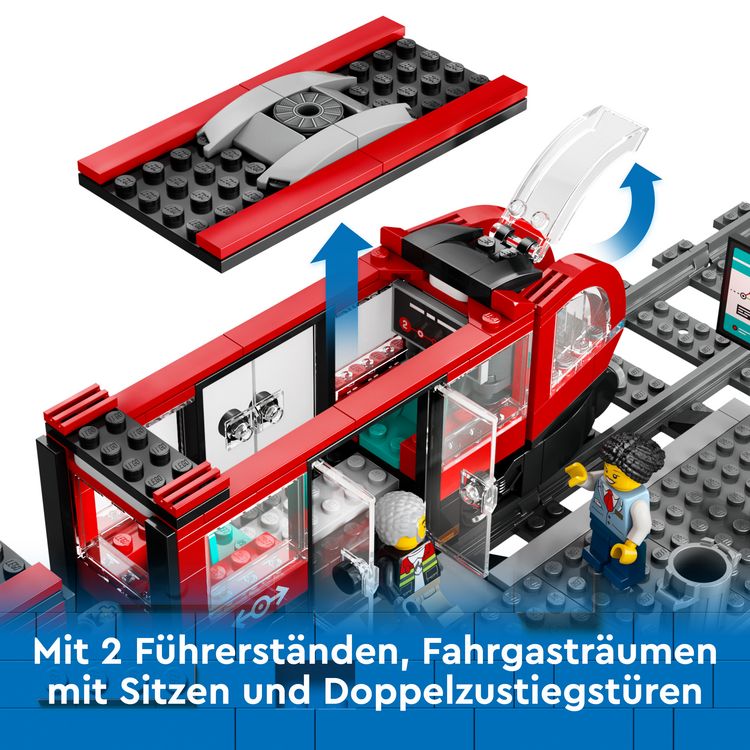 Produktbild: LEGO City Stra&szlig;enbahn mit Haltestelle, Bauspielzeug f&uuml;r Kinder 60423