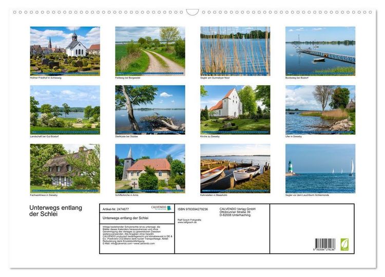 Produktbild: Unterwegs entlang der Schlei (Wandkalender 2027 DIN A2 quer), CALVENDO Monatskalender