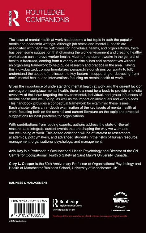 Produktbild: The Routledge Companion to Mental Health at Work