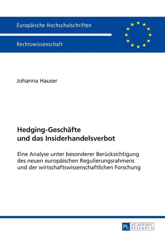 Produktbild: Hedging-Gesch&auml;fte und das Insiderhandelsverbot