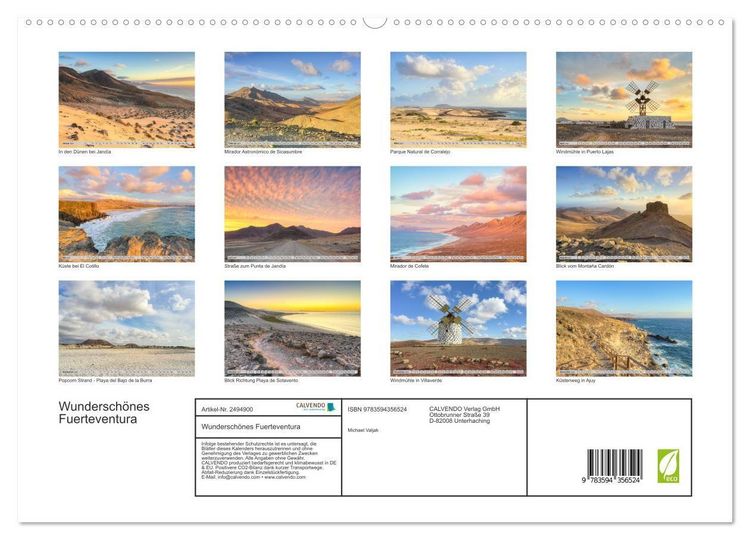Produktbild: Wundersch&ouml;nes Fuerteventura (hochwertiger Premium Wandkalender 2027 DIN A2 quer), Kunstdruck in Hochglanz