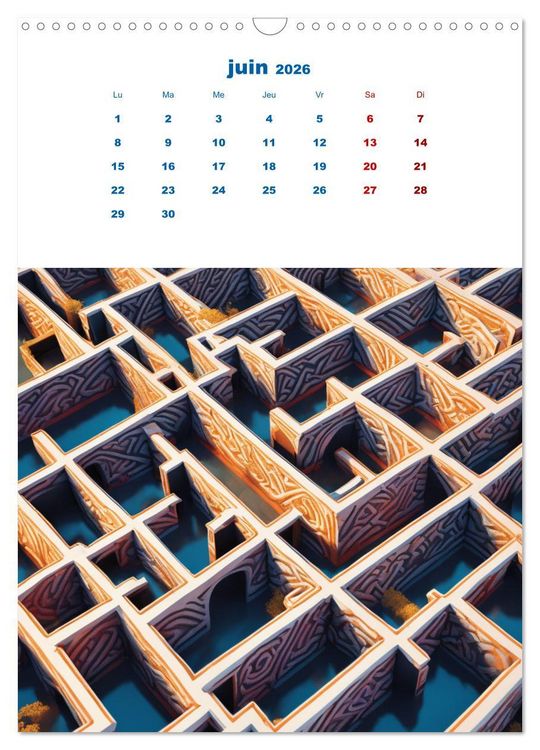 Produktbild: Les &eacute;nigmes du labyrinthe (Calendrier mural 2026 DIN A3 horizontal), CALVENDO calendrier mensuel