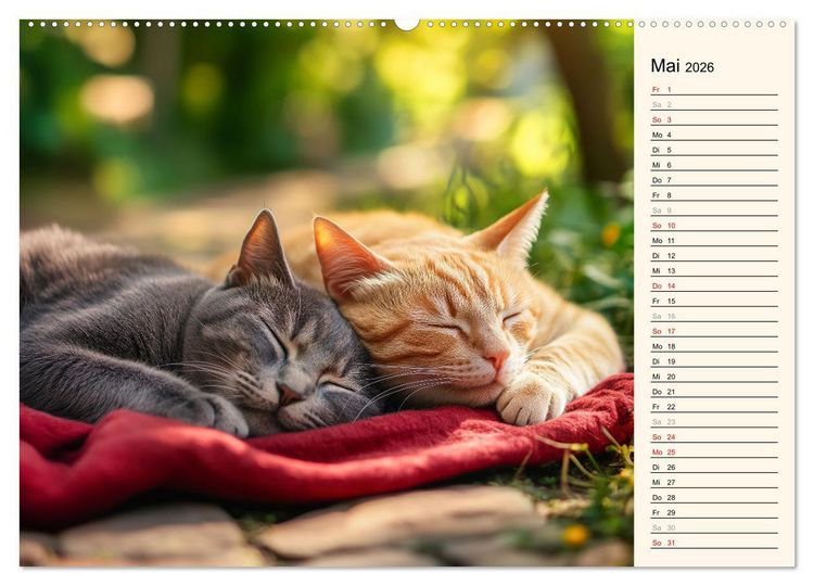Produktbild: Katzen schaffen Kunst (Wandkalender 2026 DIN A2 quer), CALVENDO Monatskalender