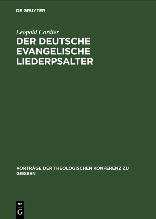 Produktbild: Der deutsche evangelische Liederpsalter