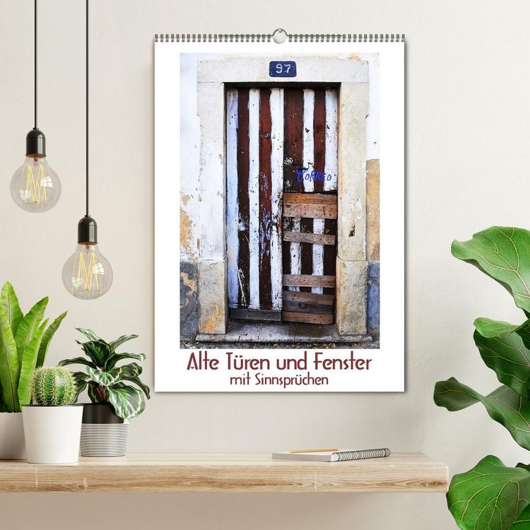 Produktbild: Alte T&uuml;ren und Fenster mit Sinnspr&uuml;chen (Wandkalender 2026 DIN A2 hoch), CALVENDO Monatskalender