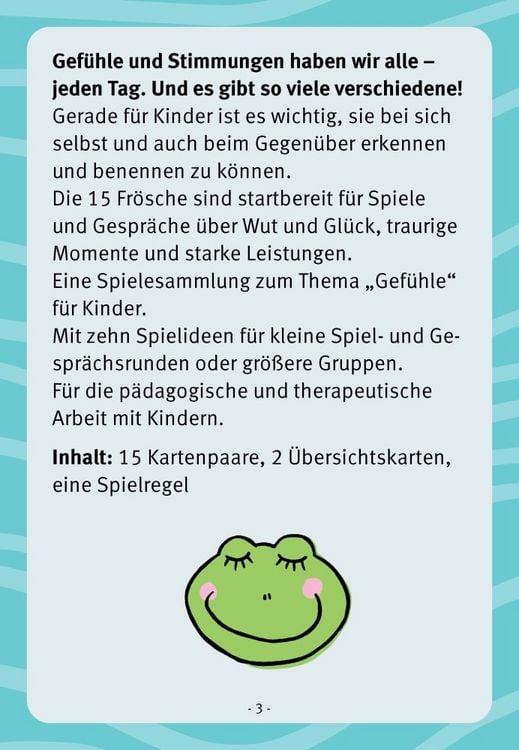 Produktbild: Froschlaune ... und wie geht es dir? Spielideen zum Thema Gef&uuml;hle