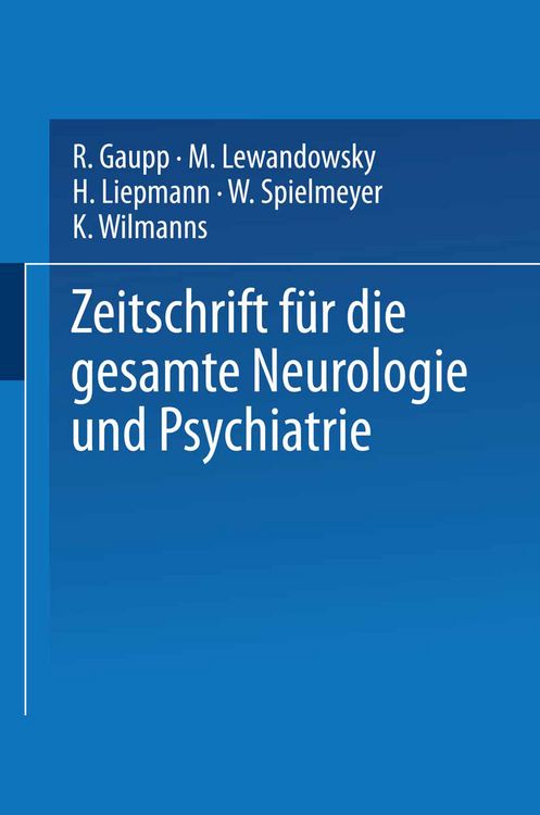 Produktbild: Zeitschrift f&uuml;r die gesamte Neurologie und Psychiatrie