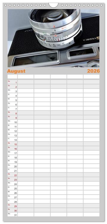 Produktbild: Familienplaner 2026 - Mein Kamerakalender mit 5 Spalten (Wandkalender, 21 x 45 cm) CALVENDO