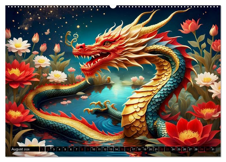 Produktbild: Drachen - Mystische Wesen (Wandkalender 2026 DIN A2 quer), CALVENDO Monatskalender